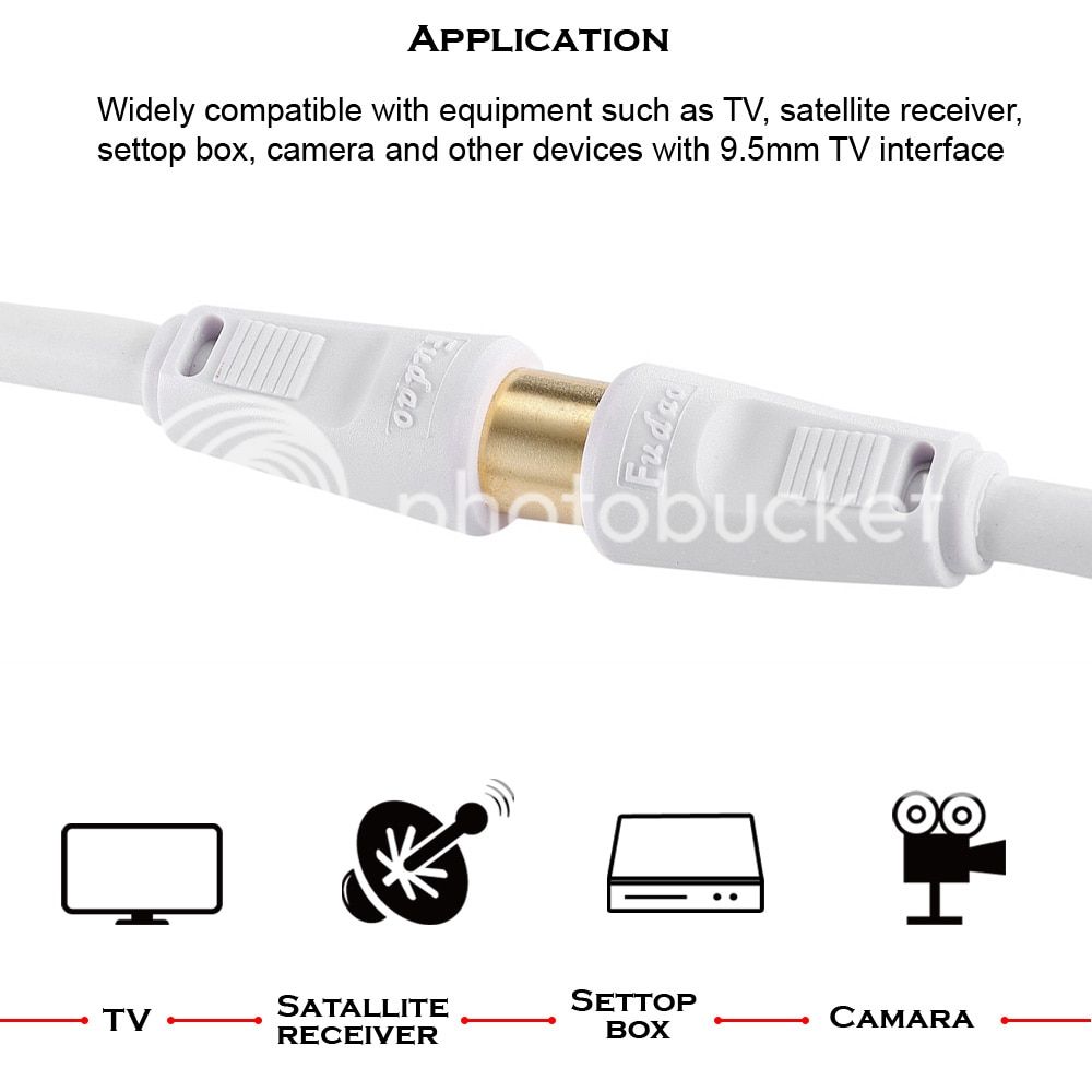 TV Antenna Extension Cable PAL Male to Female Aerial Flylead Cord Lead